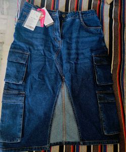 Denim Cargo Skirt
