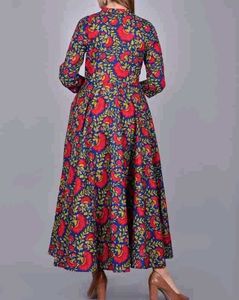 Gulmohar Jaipur Floral Print Anarkali Kurti