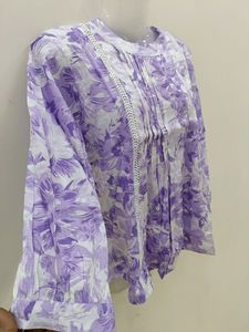 Purple Flower Print Top for Girls | New Tops Ladie