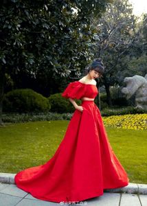 red crop top and skirt with pocket Or Tail