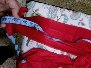 3 Piece Red Satin Night Suit Set In L Size