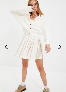 KOTON Brand Cream Cable Knit Cardigan