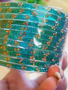 Trending glass bangle with stone