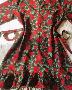 Floral Print Wrap Dress