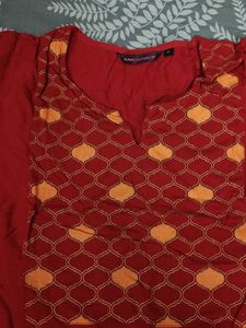 Red Kurta- Rangmach By Pantaloons - XL