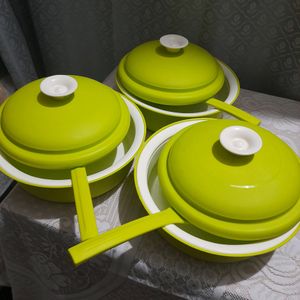 Microwave Casserole Set of 3 with ladles, 1.5L