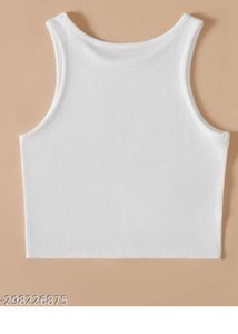 White Ribbed Tank Top