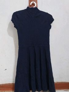 Navy Blue Mini Fit And Flare Dress