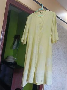 Yellow Embroidered Kurti