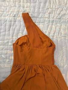 Chic Orange One-Shoulder Dress