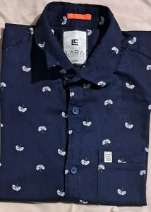 Lara Printed Blue Shirt For Sale