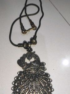 Navratri Peacock Pendant Necklace