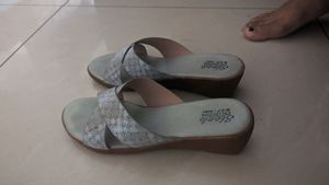 Size 39 Party Wear Silver Sandle