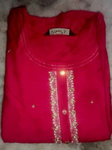 Rose Colour Party Wear Kurti