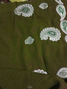 olive colour saree
