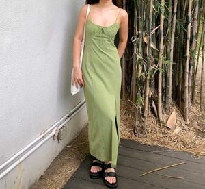 Zara Cottagecore Mint Linen Dress