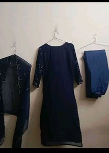 navy blue kurti salwar set