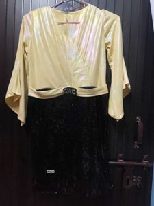 Vintage Gold &amp; Black Party Dress