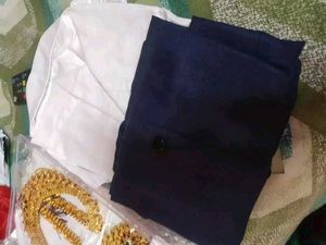 White &amp; Blue Mens Regular Shirt