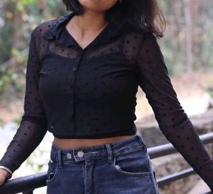 Sheer Polka Dot Top