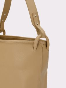 Twenty Dresses Beige Textured Oversized Tote Bag