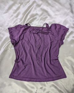 Butterfly Cutout Purple Tie Up Top 💜