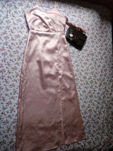 Pink Satin Slip Dress