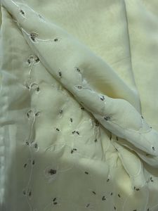 Lemon Saree With Stiched Blouse