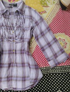 Y2K Vintage Plaid Fitted Button Down Shirt