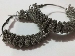 Statement Silver Hoop Earrings