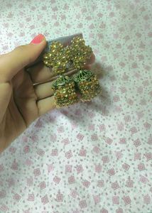 Golden Jhumka Earrings