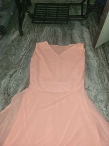 Peach Color Full Gown