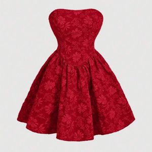 Red Floral Fit & Flare Dress