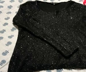 Sparkly Black Sweater Top (⁠◕⁠ᴗ⁠◕⁠✿⁠) ✨