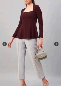 Maroon Fit &amp; Flare Dress