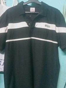 Black Polo with White Stripes