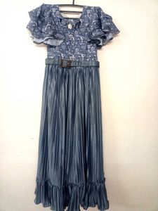 Floral Ruffle Sleeve Belted Dress