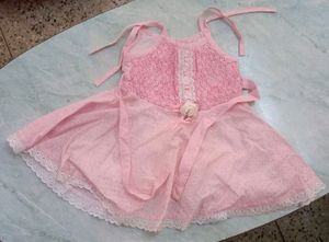 Party Wear Baby Pink Frock