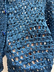 Blue Crochet Cardigan