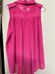 Pink Sleeveless Top with Embellishments