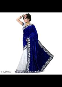 Elegant Black &amp; White Saree