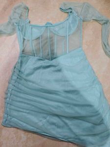 Aqua Corset Mini Dress
