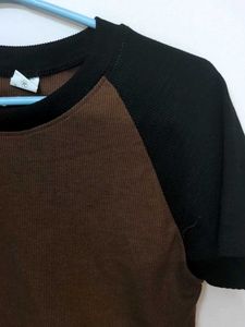 Brown &amp; Black Crop Top