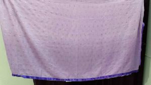 Lavender Georgette Saree With Purple Border