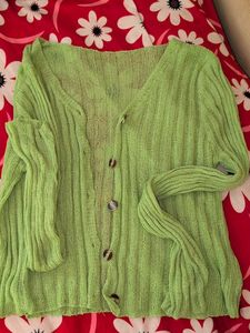 Green Knit Cardigan