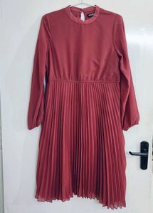 Mandarin Collar Classy Skater Dress