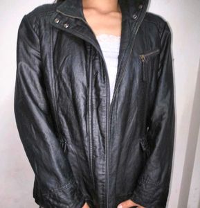 Stylish Black Faux Leather Jacket