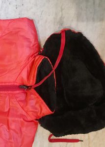 Red Hooded Puffer Vest