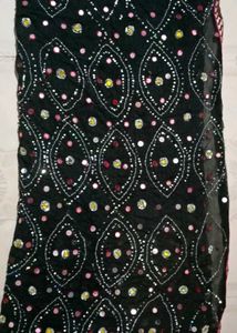 Black Georgette saree with stones