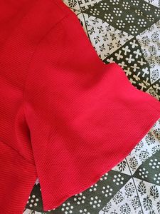 Red Top with Cutout neck and bell sleeves